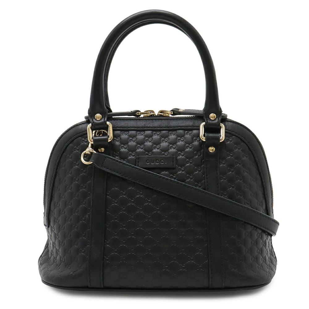 Gucci Microguccissima Handbag Shoulder Leather Black